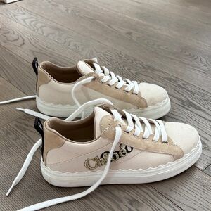 Chloe Cream and White Sneakers